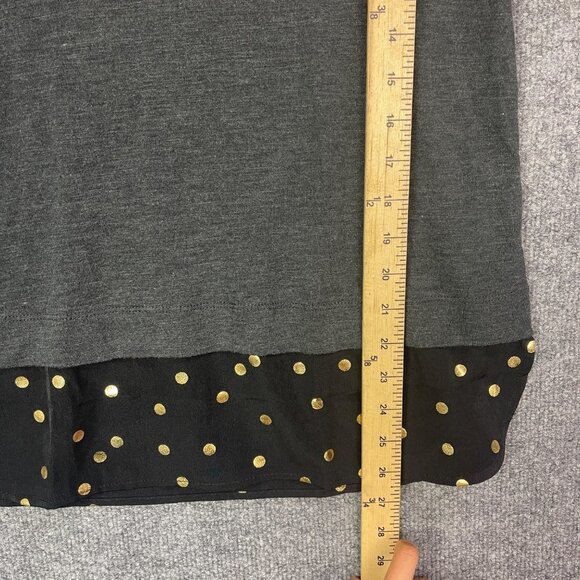 NEW J. Crew Mercantile Women's M Gray Layered Folderover Sleeve Tunic Sweater - Picture 6 of 9